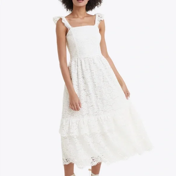 Draper James | Dresses | Draper James Dress Euc White Lace Medium Only Wore Once For Pictures Carrie Midi | Poshmark Draper James | Dresses | Draper James Dress Euc White Lace Medium Only Wore Once For Pictures Carrie Midi | Poshmark